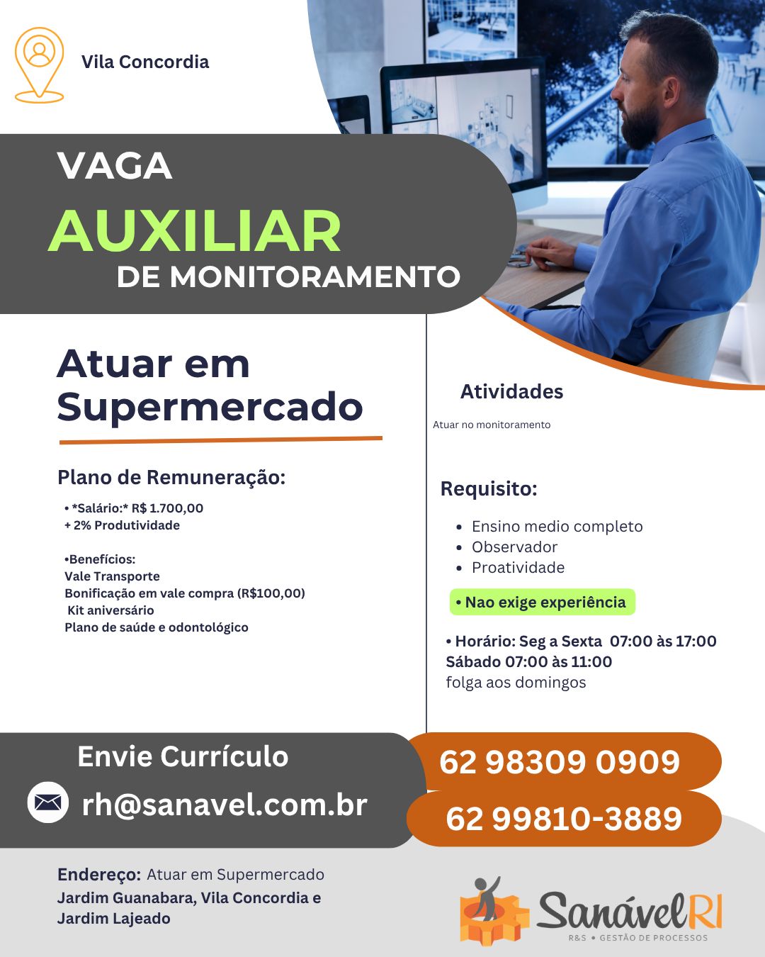 Auxiliar de monitoramento